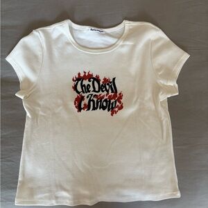 Reformation White Graphic Tee